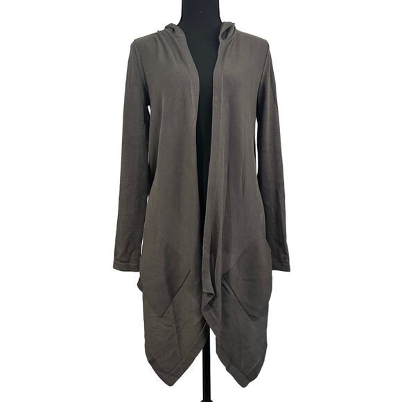 AKRIS Silk Knit Cardigan Charcoal size US 4 Shark tooth Hem - Picture 3 of 14